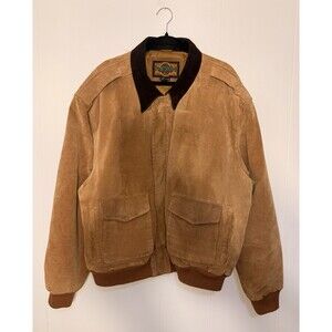 Vintage Mens Leather Bomber Jacket Brown Patina Size L - Global Identity G-III